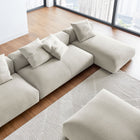 Modway Solace 4-Piece Modular Upholstered Fabric Sectional Sofa With Ottoman