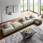 Modway Solace 4-Piece Modular Upholstered Fabric Sectional Sofa With Ottoman