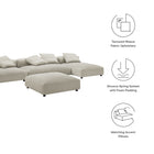 Modway Solace 4-Piece Modular Upholstered Fabric Sectional Sofa With Ottoman