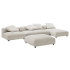 Modway Solace 4-Piece Modular Upholstered Fabric Sectional Sofa With Ottoman  