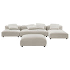 Modway Solace 4-Piece Modular Upholstered Fabric Sectional Sofa With Ottoman