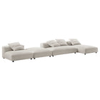 Modway Solace 4-Piece Modular Upholstered Fabric Sectional Sofa With Ottoman