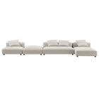 Modway Solace 4-Piece Modular Upholstered Fabric Sectional Sofa With Ottoman