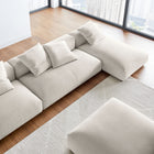 Modway Solace 4-Piece Modular Upholstered Fabric Sectional Sofa With Ottoman