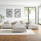 Modway Solace 4-Piece Modular Upholstered Fabric Sectional Sofa With Ottoman