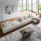 Modway Solace 4-Piece Modular Upholstered Fabric Sectional Sofa With Ottoman