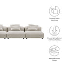 Modway Solace 3-Piece Modular Corduroy Upholstered Sofa