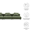 Modway Solace 3-Piece Modular Corduroy Upholstered Sofa