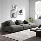 Modway Solace 3-Piece Modular Upholstered Fabric Sofa