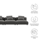 Modway Solace 3-Piece Modular Upholstered Fabric Sofa