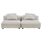 Modway Solace 2-Piece Modular Corduroy Upholstered Sofa