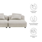Modway Solace 2-Piece Modular Corduroy Upholstered Sofa