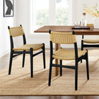 Modway Wynn Rope and Wood Dining Side Chairs Set of 2