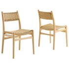 Modway Wynn Rope and Wood Dining Side Chairs Set of 2  
