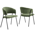 Modway Nella Upholstered Heathered Chenille Dining Chairs Set of 2  