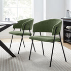 Modway Nella Upholstered Heathered Chenille Dining Chairs Set of 2