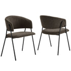 Modway Nella Upholstered Heathered Chenille Dining Chairs Set of 2  