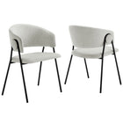 Modway Nella Upholstered Heathered Chenille Dining Chairs Set of 2  