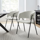 Modway Nella Upholstered Heathered Chenille Dining Chairs Set of 2