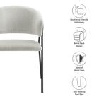 Modway Nella Upholstered Heathered Chenille Dining Chairs Set of 2