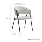 Modway Nella Upholstered Heathered Chenille Dining Chairs Set of 2