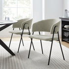 Modway Nella Upholstered Heathered Chenille Dining Chairs Set of 2