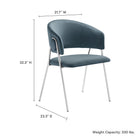 Modway Nella Upholstered Performance Velvet Dining Chair Set of 2