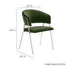 Modway Nella Upholstered Performance Velvet Dining Chair Set of 2