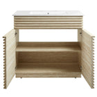 Modway Render 36" Faux Travertine Bathroom Vanity With Sink