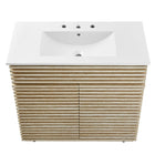 Modway Render 36" Faux Travertine Bathroom Vanity With Sink