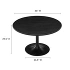 Modway Lippa 48" Round Solid Wood Dining Table