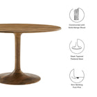 Modway Lippa 48" Round Solid Wood Dining Table