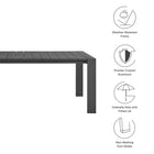 Modway Tahoe Rectangular Outdoor Patio Aluminum Dining Table
