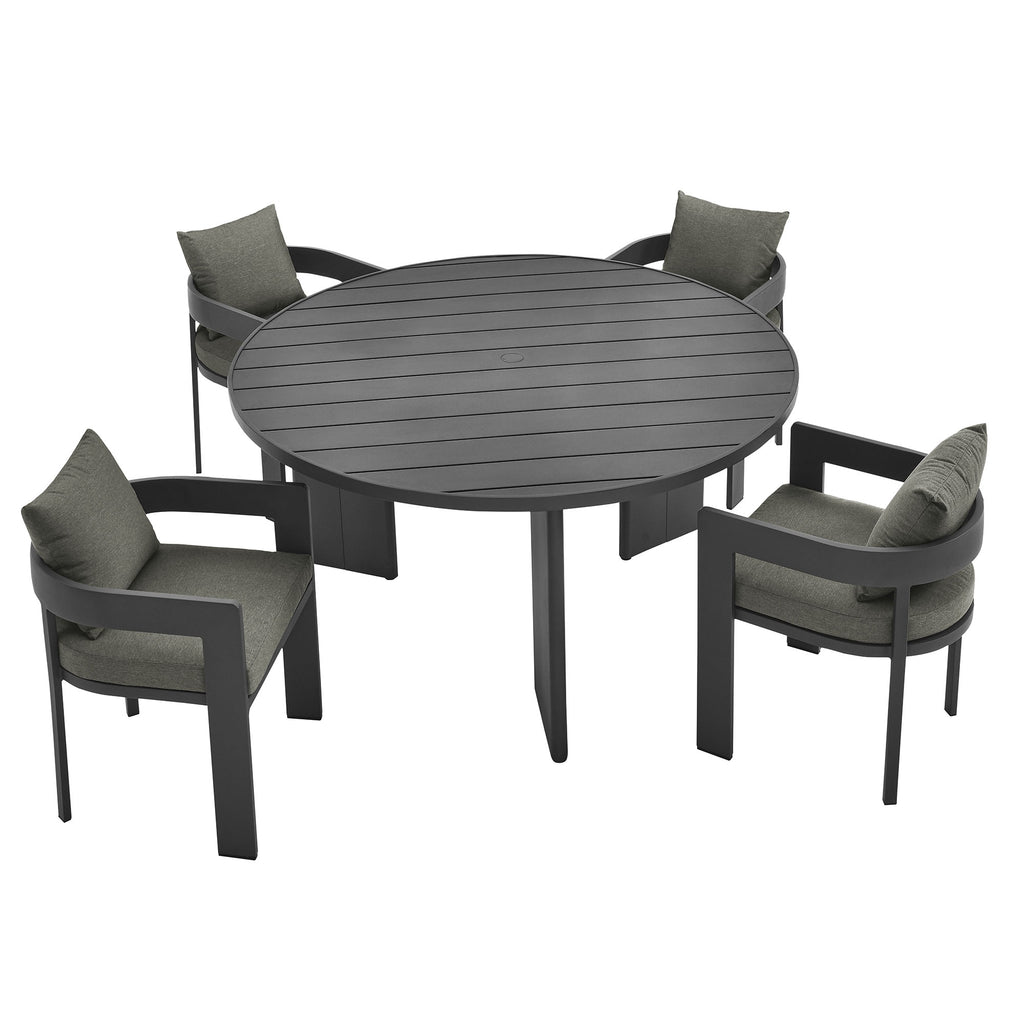 Modway Tahoe 5-Piece Outdoor Patio Aluminum Dining Set  