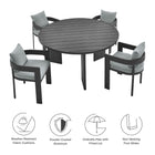 Modway Tahoe 5-Piece Outdoor Patio Aluminum Dining Set