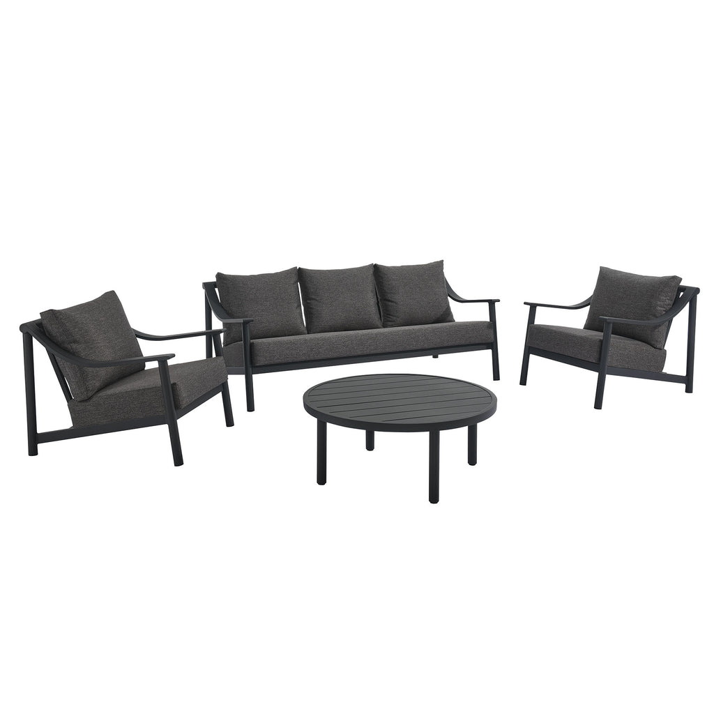 Modway Terrace 4-Piece Outdoor Patio Aluminum Furniture Set  