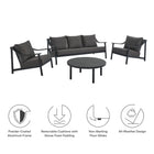 Modway Terrace 4-Piece Outdoor Patio Aluminum Furniture Set