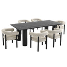 Modway Nautica 7-Piece Rectangular Outdoor Patio Aluminum Dining Table and Chairs Set  