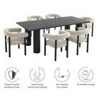 Modway Nautica 7-Piece Rectangular Outdoor Patio Aluminum Dining Table and Chairs Set