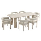 Modway Nautica 7-Piece Rectangular Outdoor Patio Aluminum Dining Table and Chairs Set  