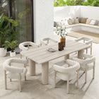 Modway Nautica 7-Piece Rectangular Outdoor Patio Aluminum Dining Table and Chairs Set