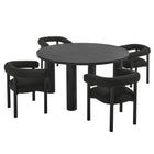 Modway Nautica 5-Piece Round Outdoor Patio Aluminum Dining Table and Chairs Set  