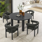 Modway Nautica 5-Piece Round Outdoor Patio Aluminum Dining Table and Chairs Set
