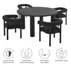 Modway Nautica 5-Piece Round Outdoor Patio Aluminum Dining Table and Chairs Set