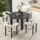 Modway Nautica 5-Piece Round Outdoor Patio Aluminum Dining Table and Chairs Set