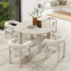 Modway Nautica 5-Piece Round Outdoor Patio Aluminum Dining Table and Chairs Set