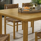 Modway Parkland 7-Piece Rectangular Outdoor Patio Rattan and Aluminum Dining Table and Chairs Set