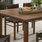 Modway Parkland 7-Piece Rectangular Outdoor Patio Rattan and Aluminum Dining Table and Chairs Set
