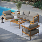 Modway Wren 4-Piece Outdoor Patio Teak Wood Furniture Set