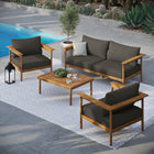 Modway Wren 4-Piece Outdoor Patio Teak Wood Furniture Set
